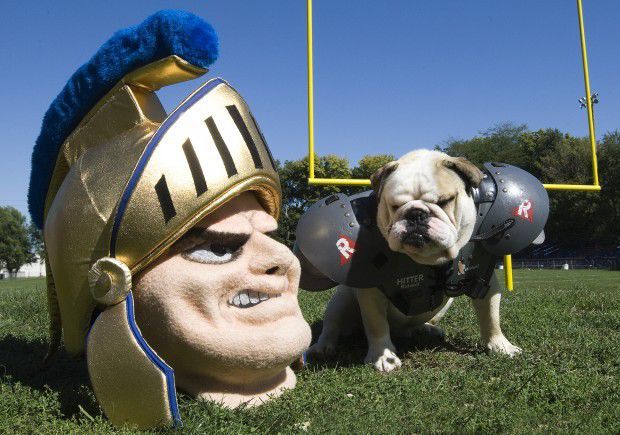 Trojan head and Bulldog